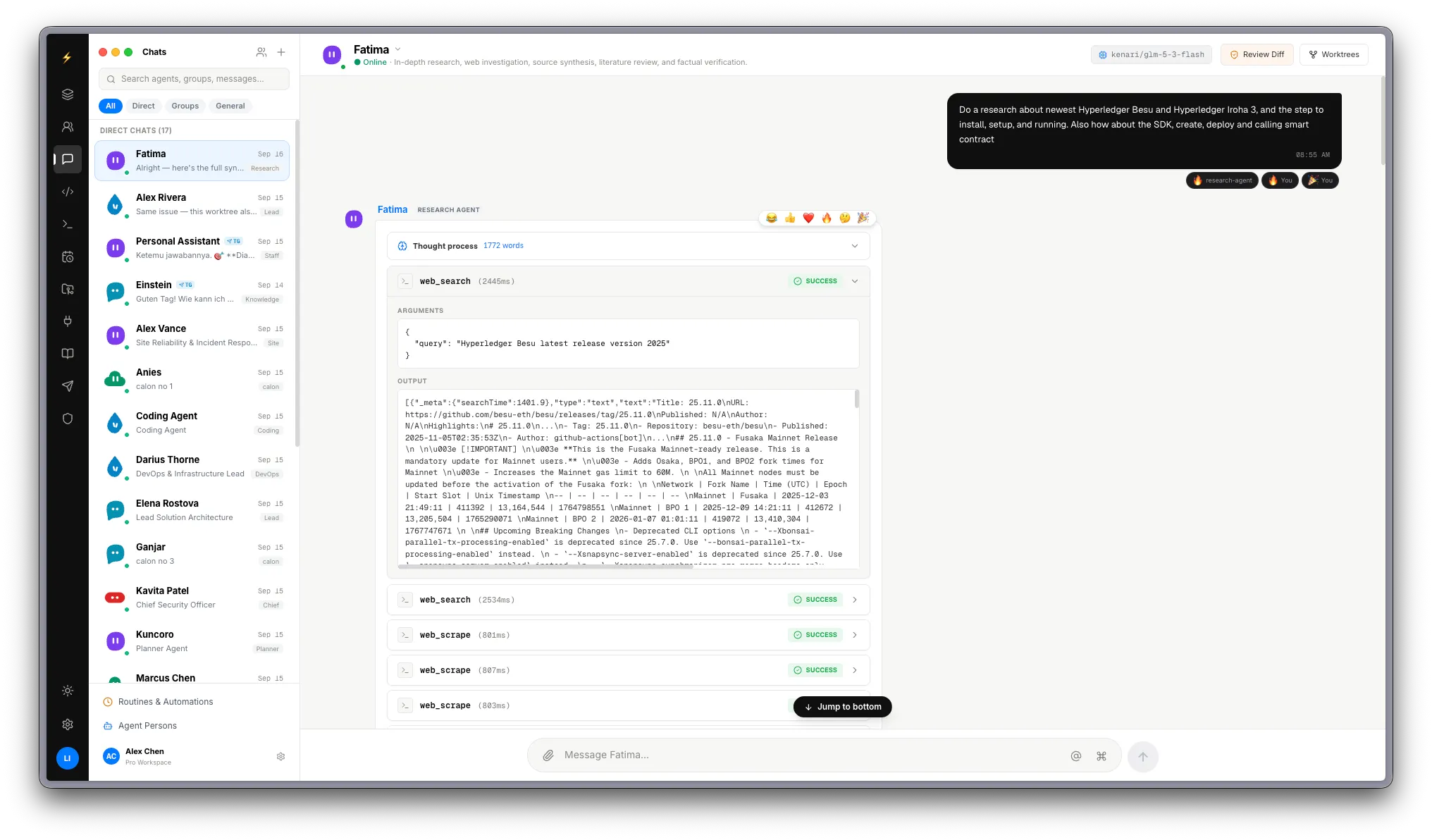 KendaliAI Agent Chat & Tool Execution